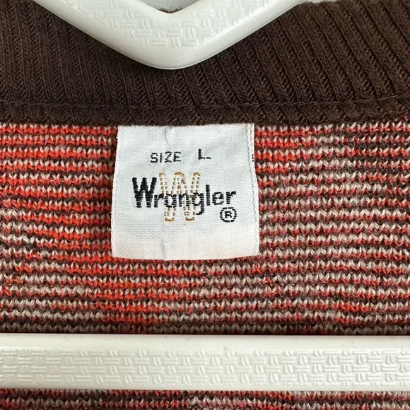 Wrangler vintage brown & orange argyle sweater - Picture 2 of 8